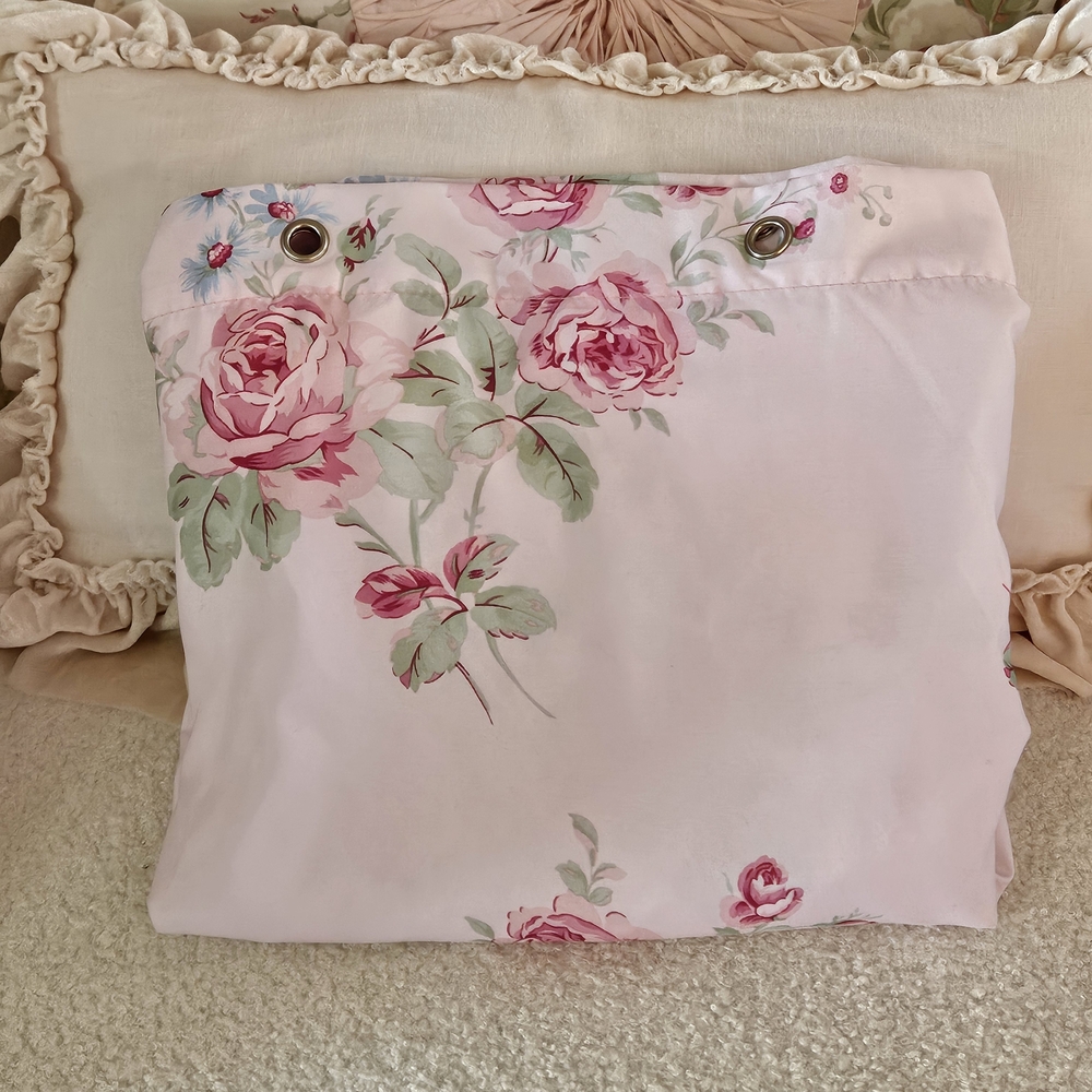 Shabby Chic Pink Floral Shower Curtain